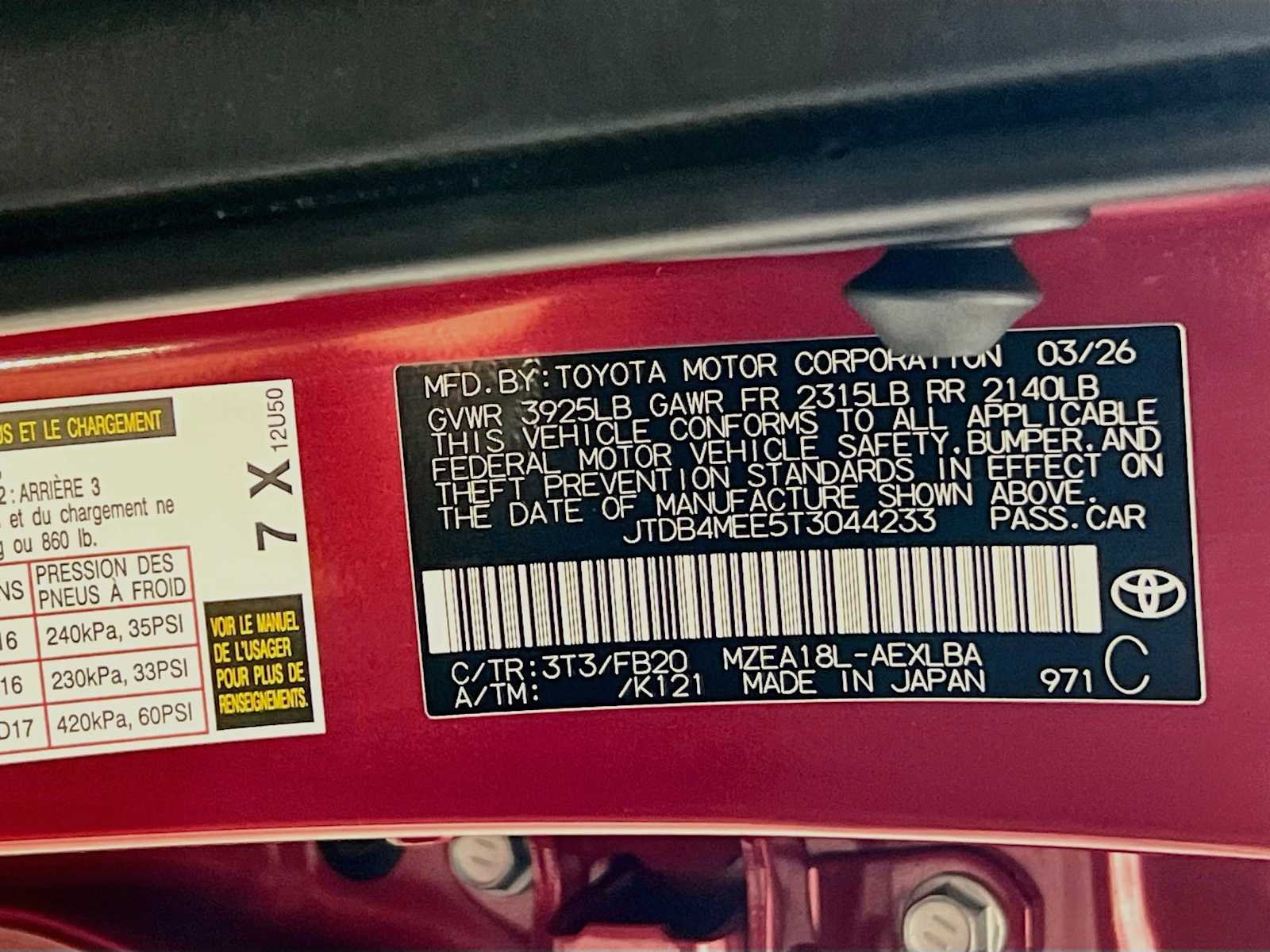 Certified Used 2026 Ruby Flare Pearl Toyota LE image 30