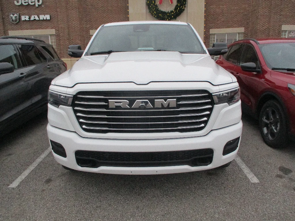 New 2026 Bright White Clear-Coat Exterior Paint RAM Laramie Crew Cab 4x4 5