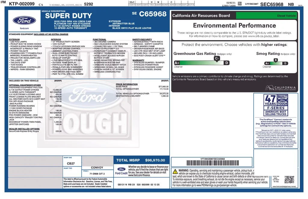 New 2025 Blue Ford Platinum image 2