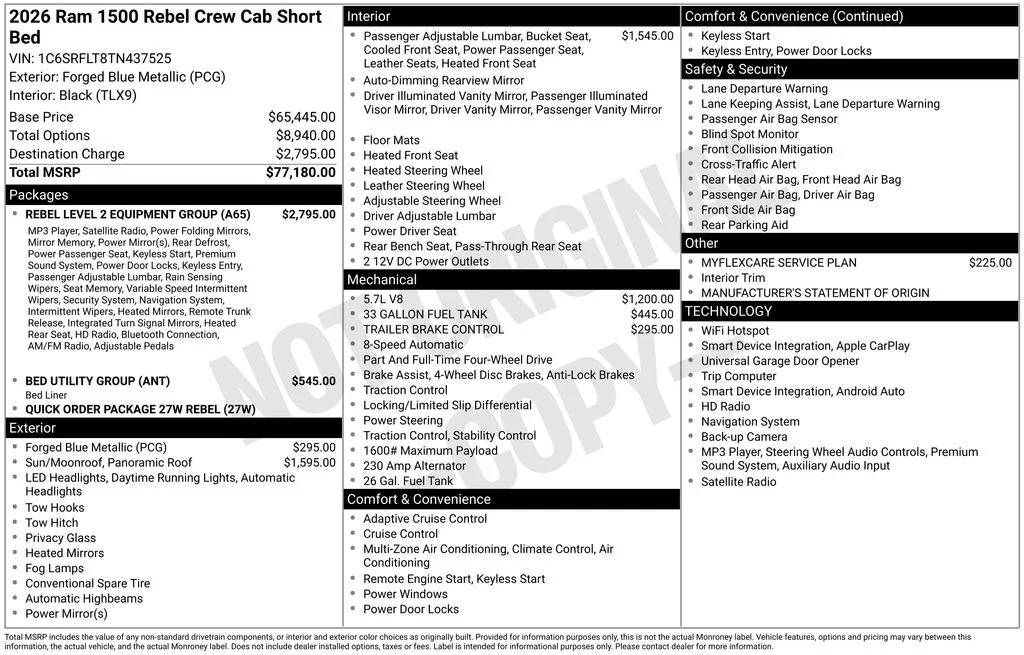 New 2026 Forged Blue Metallic Exterior Paint Ram Rebel image 7