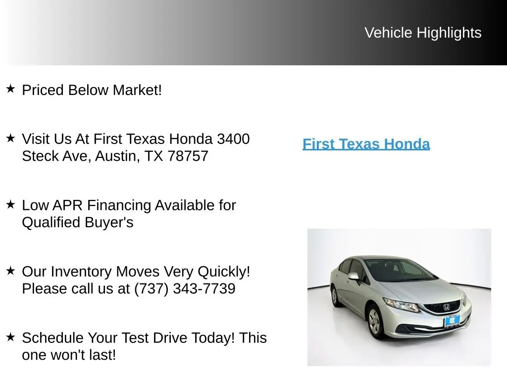 Used 2013 Silver Honda LX image 9