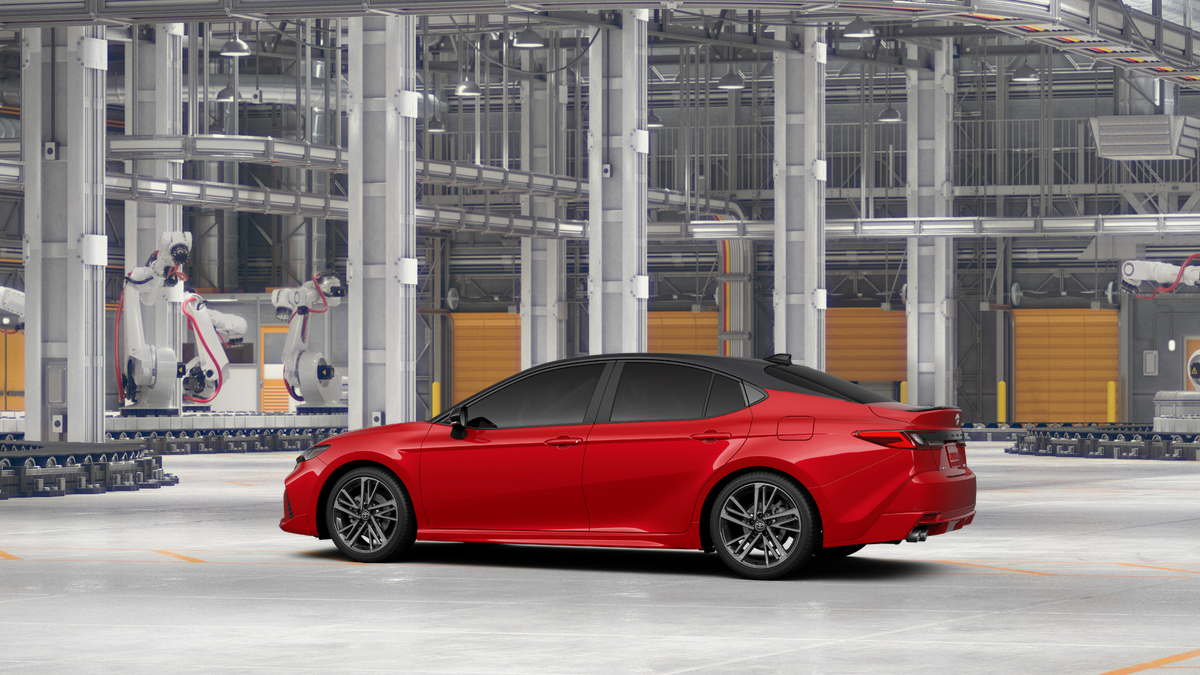 New 2027 Supersonic Red with Midnight Black Metallic roof Toyota XSE image 5