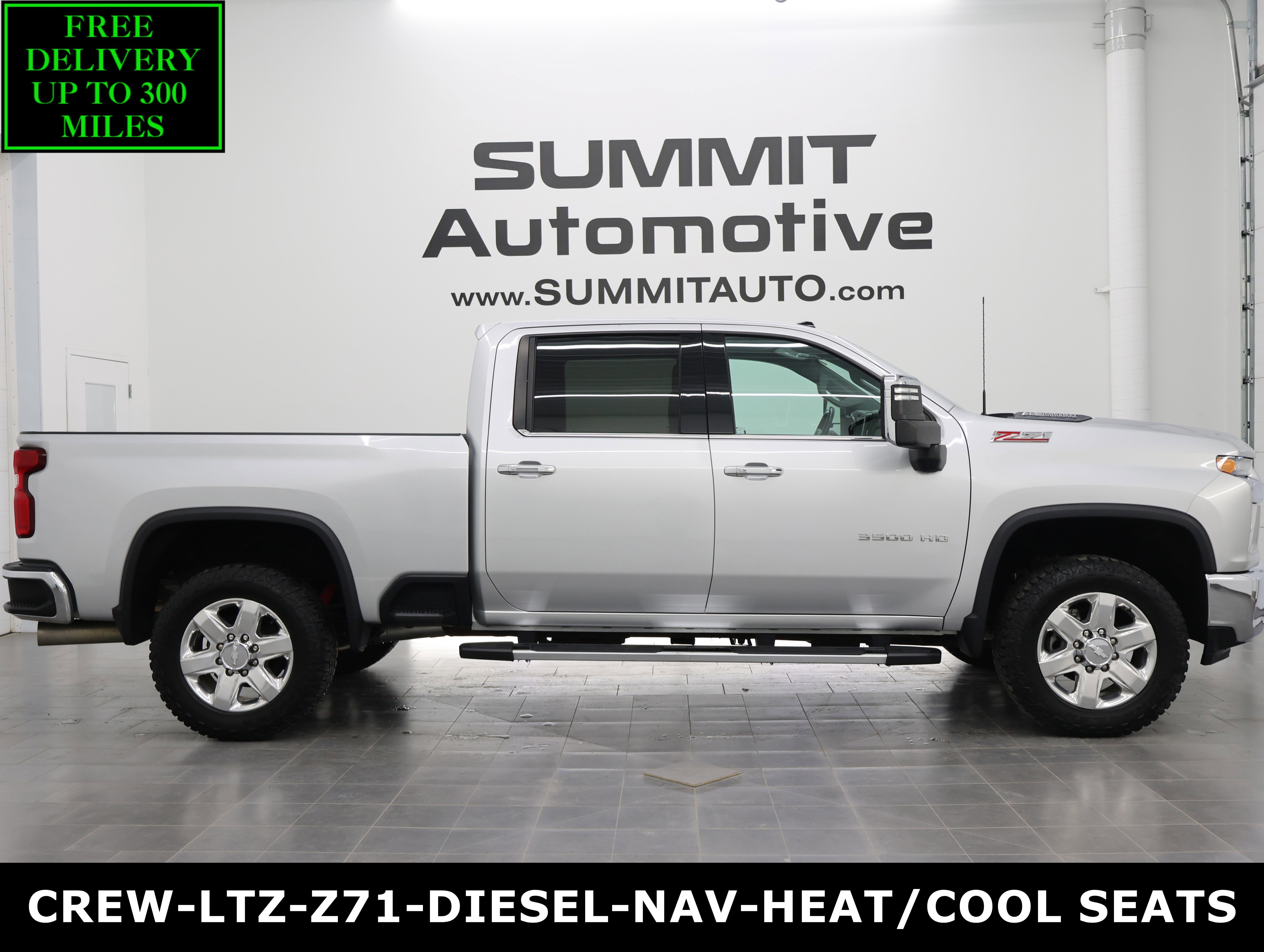 Used 2020 Silver Ice Metallic Chevrolet LTZ: CREW-SHORT-LTZ-Z71-DIESEL-4WD-NAV-HEAT/COOL SEATS-1 OWNER image 1