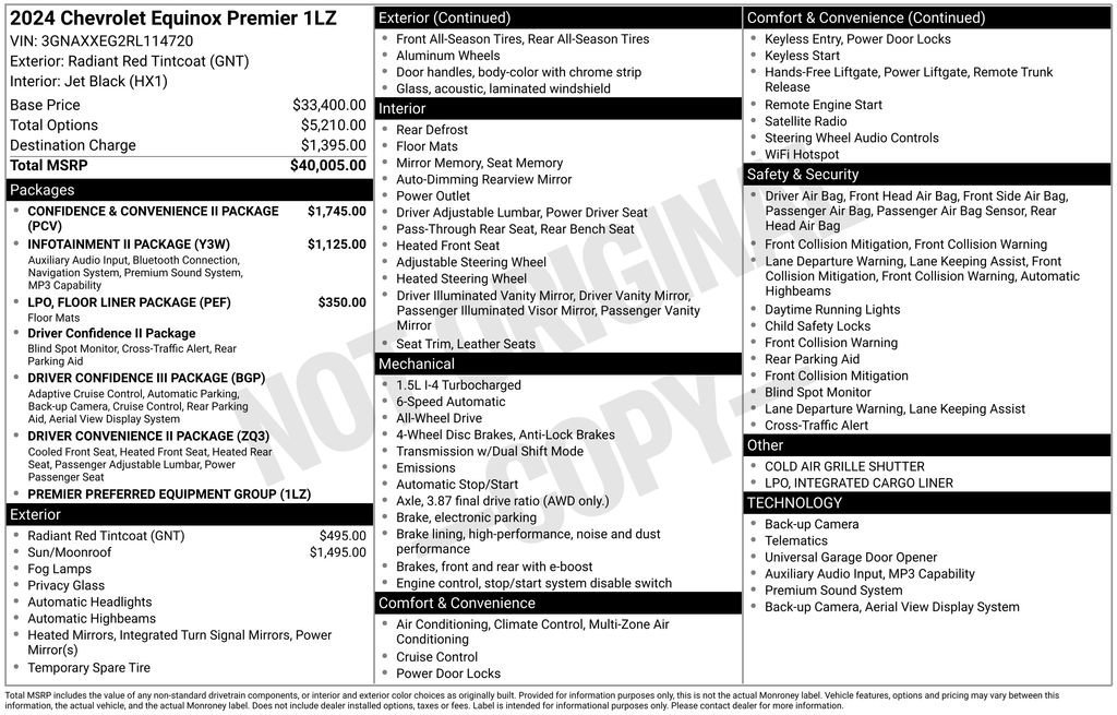 Used 2024 Radiant Red Tintcoat Chevrolet Premier image 6