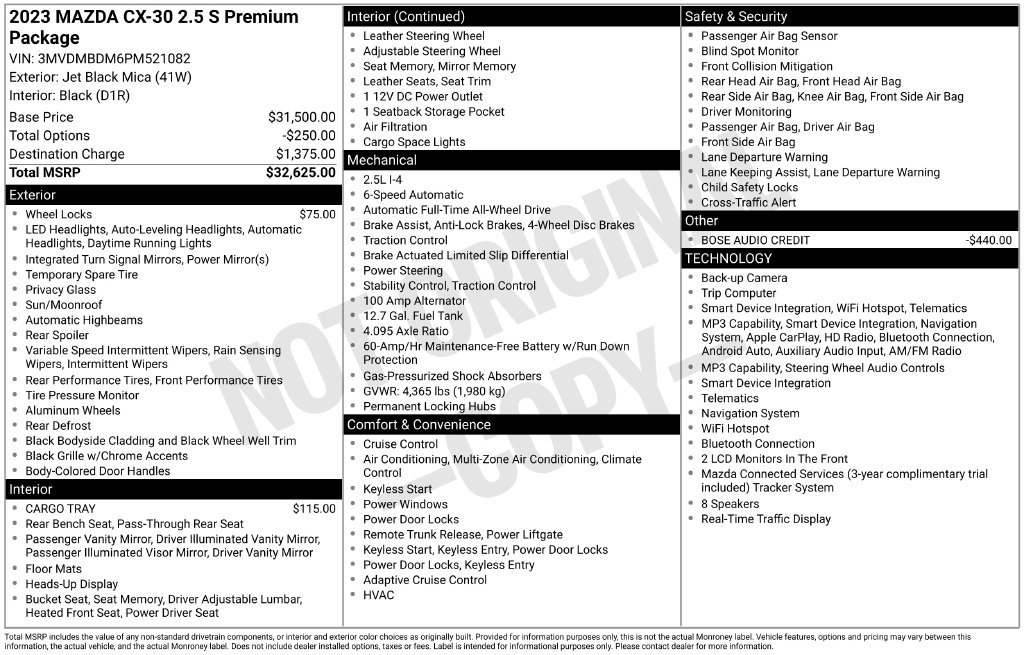 Certified Used 2023 Black Mazda 2.5 S Premium Package image 26