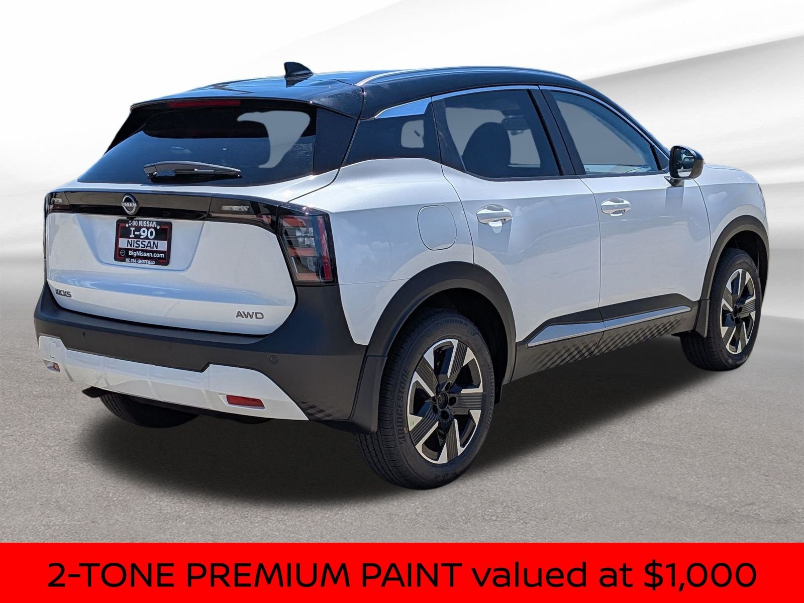 New 2026 Aspen White TriCoat / Super Black Two-tone Nissan SV image 2