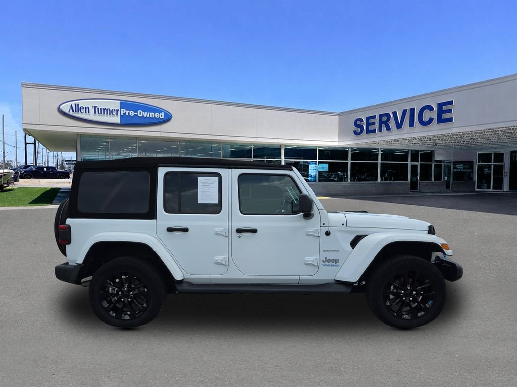 Used 2022 Bright White Clearcoat Jeep Unlimited Sahara 4xe image 9