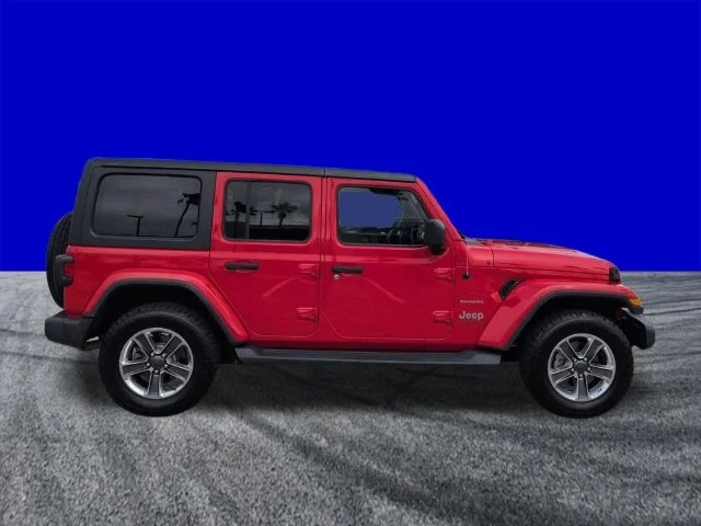 Certified Used 2020 Firecracker Red Clearcoat Jeep Unlimited Sahara image 3