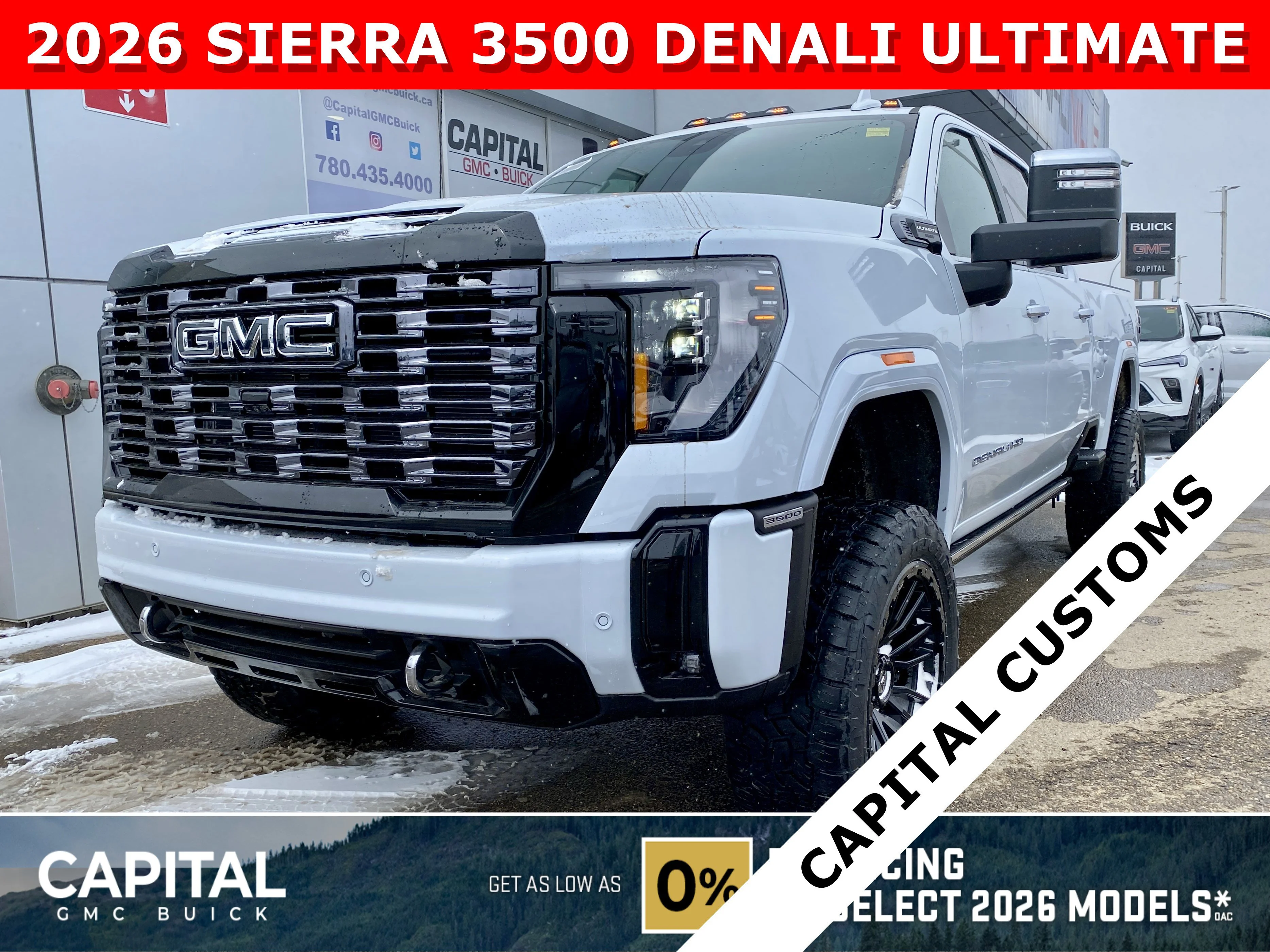 New 2026 GLACIER WHITE TRICOAT GMC Denali Ultimate image 1