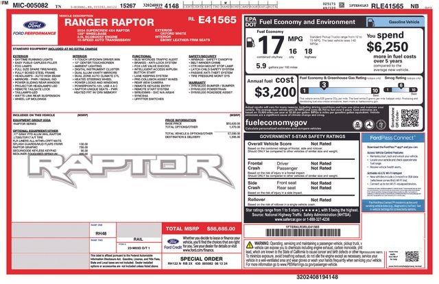 Used 2024 White Ford Raptor image 3