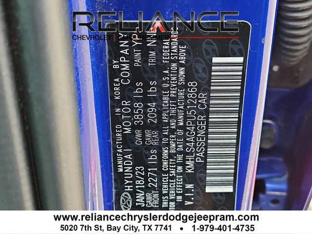 Used 2023 Blue Hyundai SEL image 8