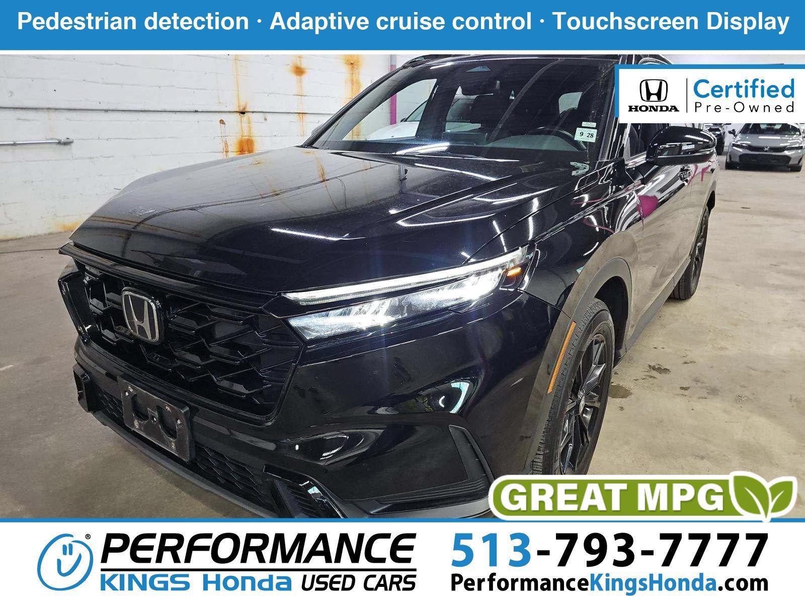 Certified Used 2024 Crystal Black Pearl Honda HYBRID AWD SPORT image 1