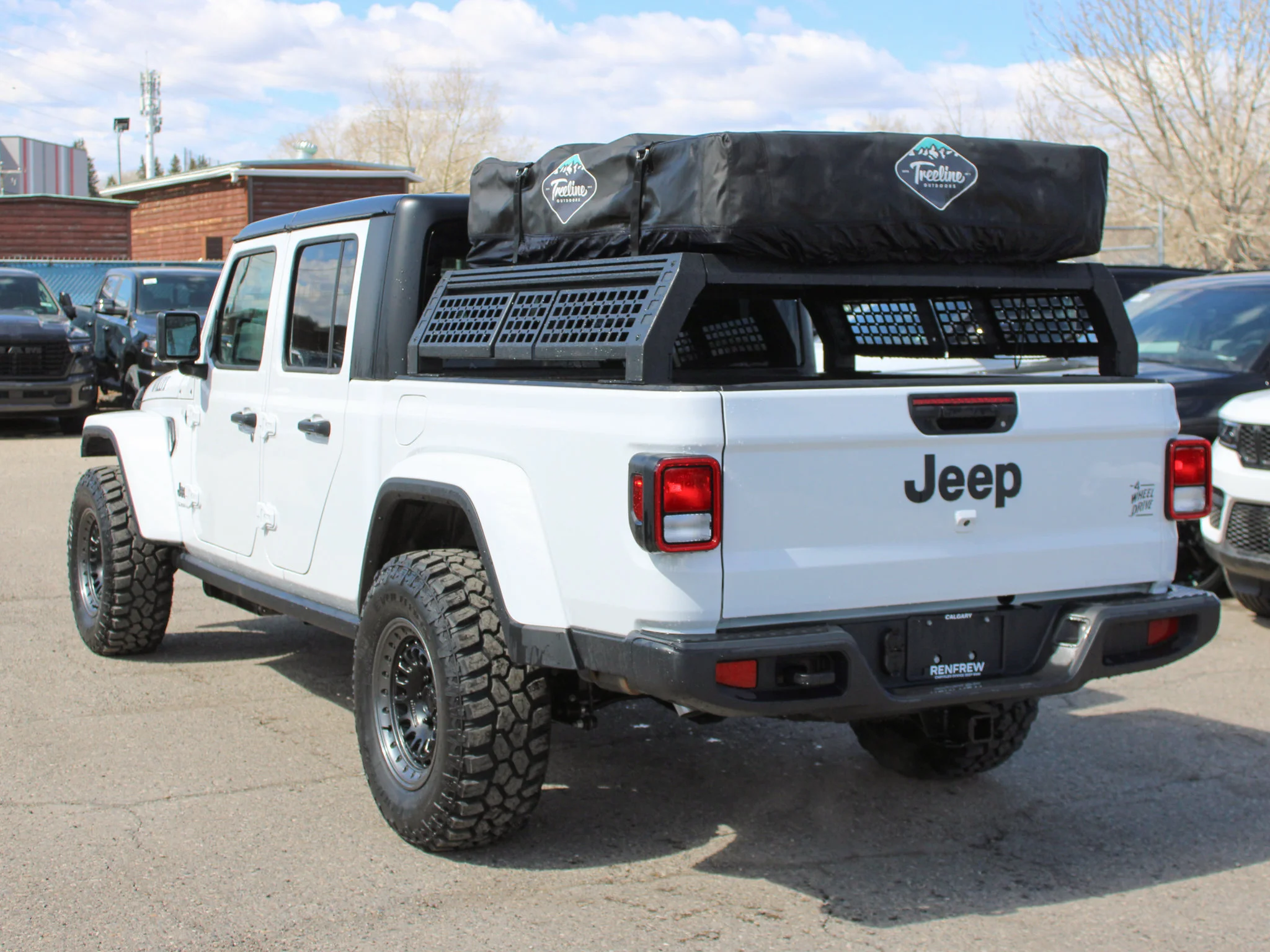 New 2026 White Jeep Willys*, Black Rhino Wheels, 33 Inch Tires, Treeline Outdoors Rooftop Tent image 4