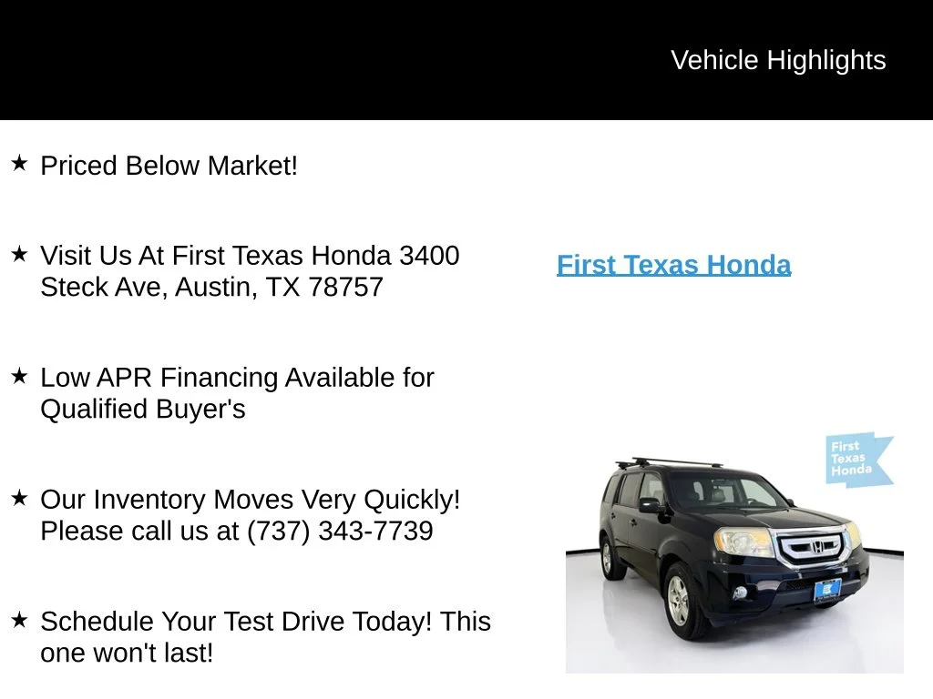 Used 2011 Crystal Black Pearl Honda EX-L image 9