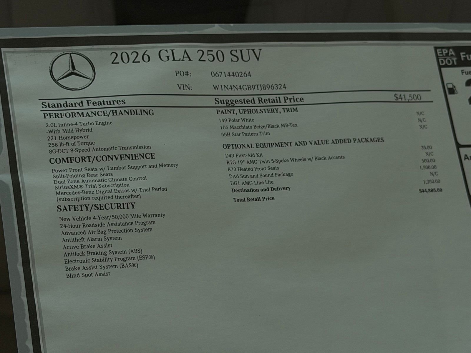 New 2026 Polar White Mercedes-Benz GLA 250 image 23