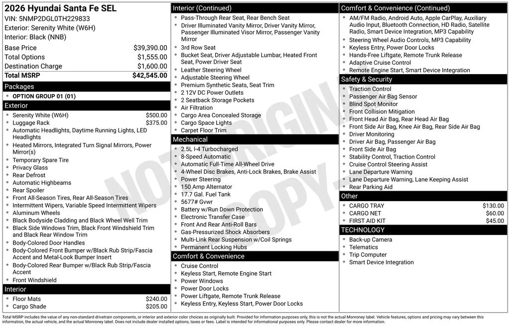 New 2026 White Hyundai SEL image 17