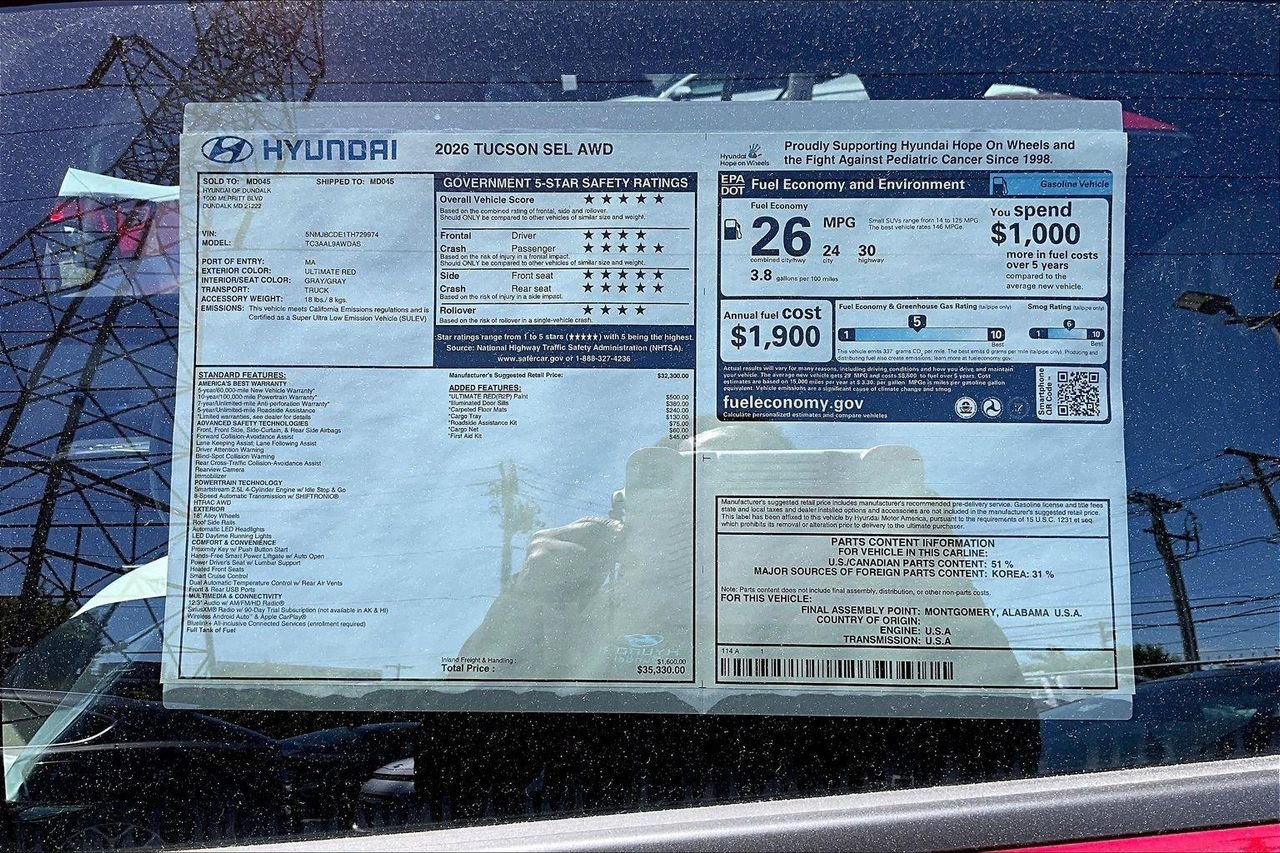 New 2026 Red Hyundai SEL AWD image 33