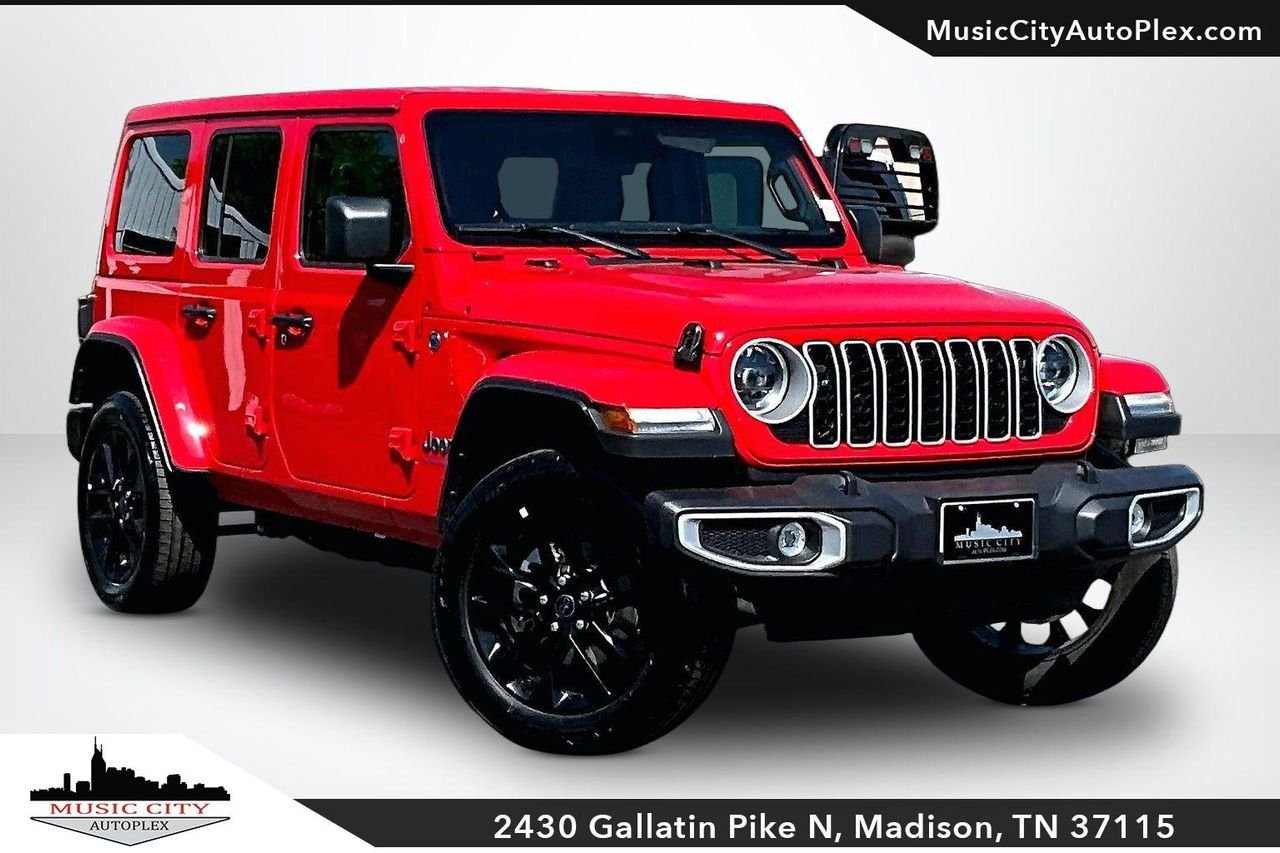 Used 2025 Firecracker Red Clearcoat Jeep Sahara 4xe image 1