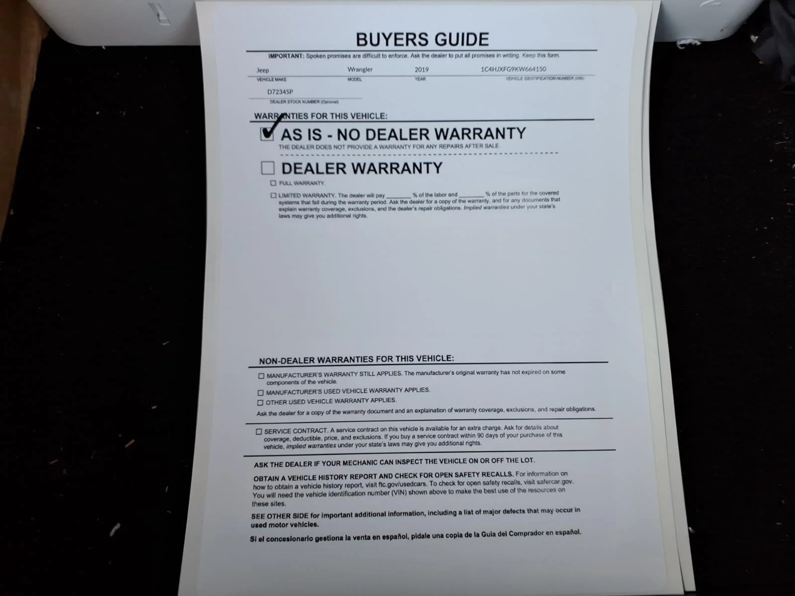 Used 2019 Black Clearcoat Jeep Rubicon image 34