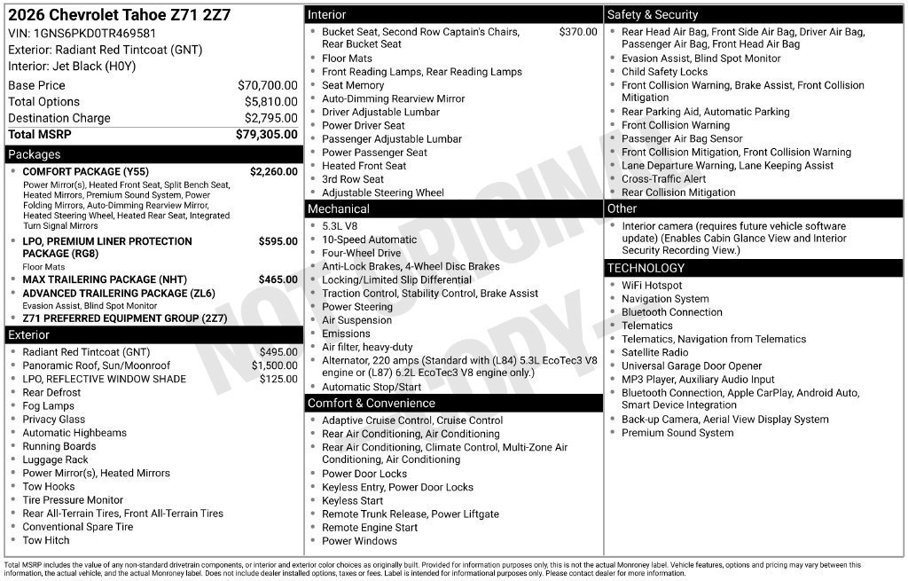 New 2026 Radiant Red Tintcoat Chevrolet Z71 image 5
