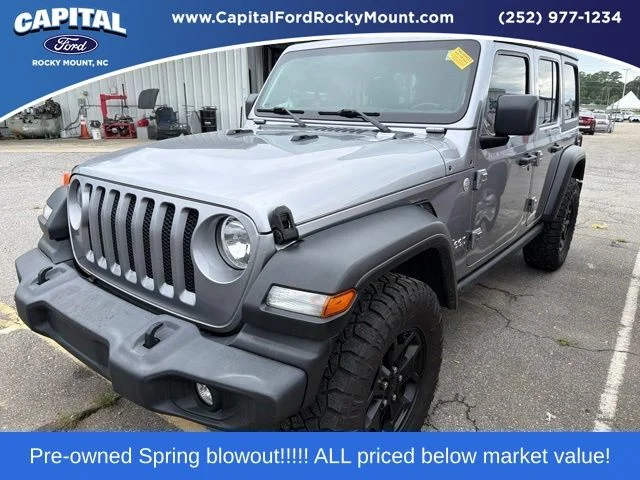 Used 2021 Silver Jeep Unlimited Sport S image 1