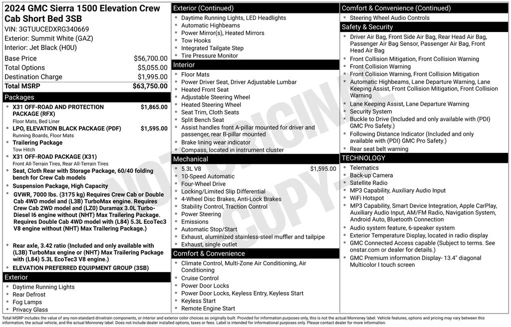 Used 2024 White GMC Elevation image 6