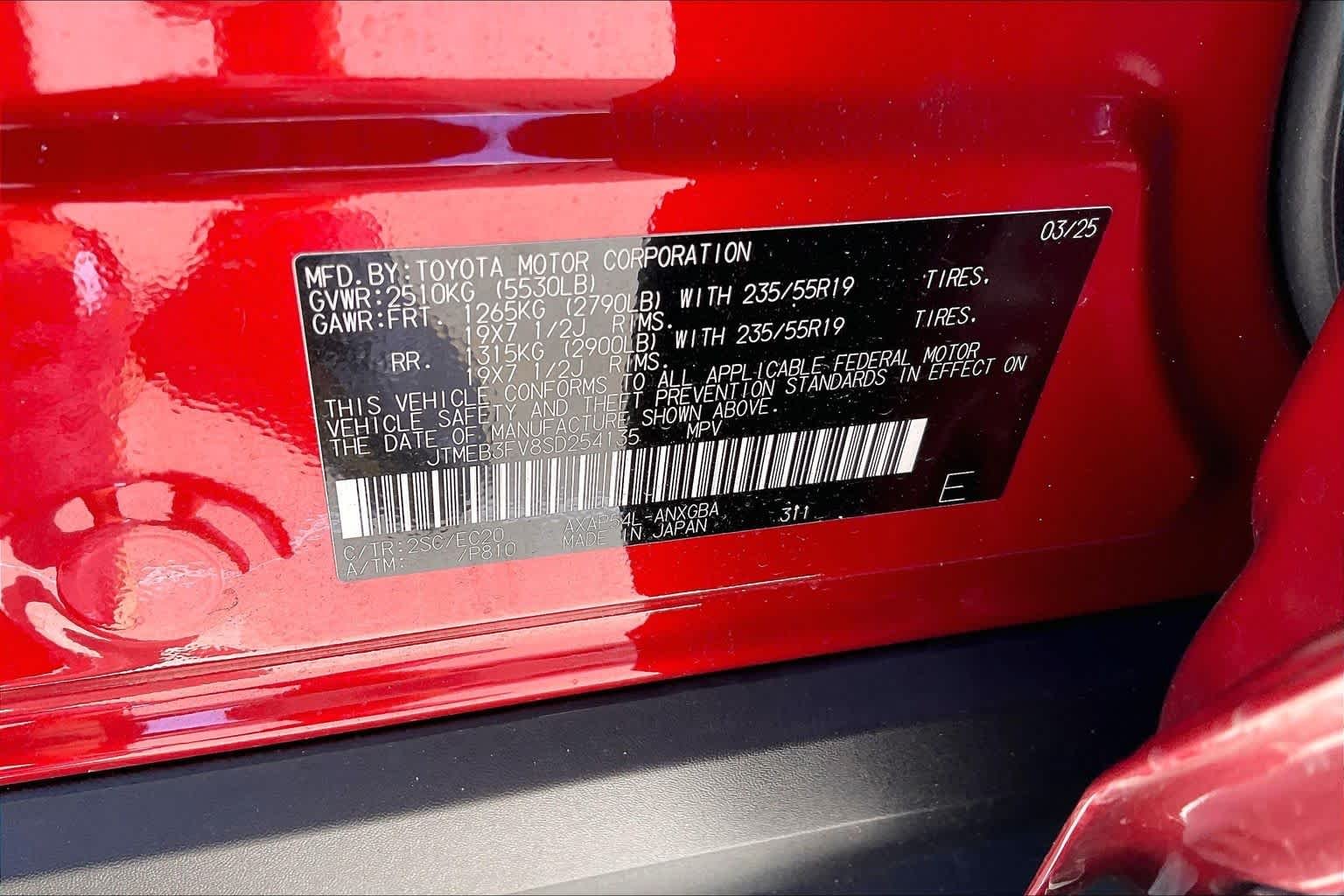 Used 2025 Supersonic Red/Midnight Black Metallic Toyota XSE image 35