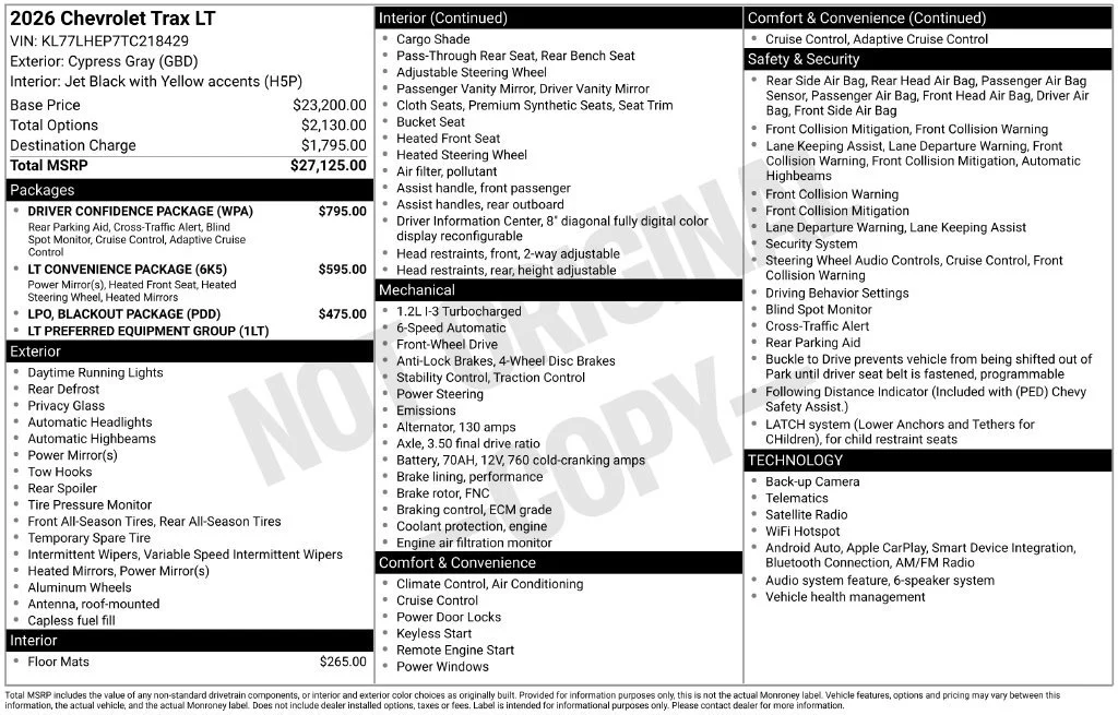 New 2026 Cypress Gray Chevrolet LT image 47