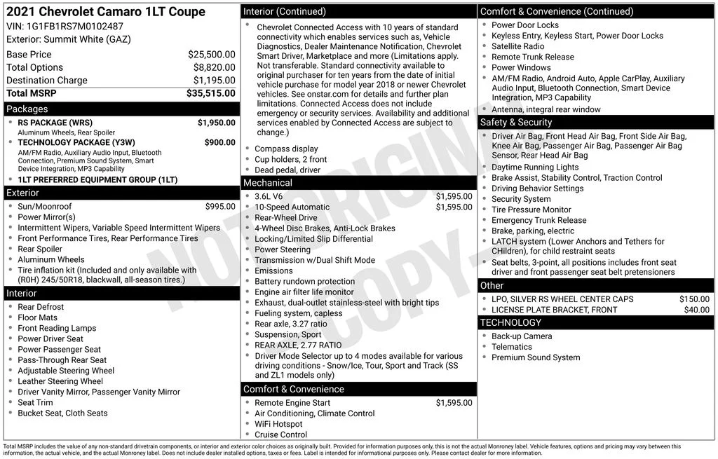 Used 2021 Summit White Chevrolet 1LT image 38