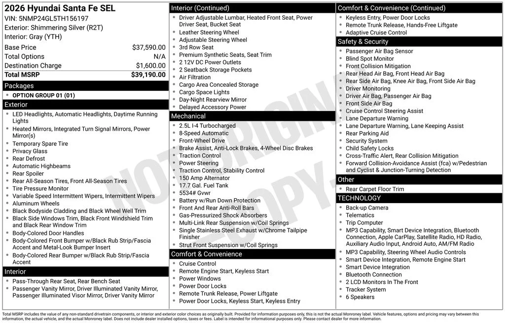 Used 2026 Silver Hyundai SEL image 6