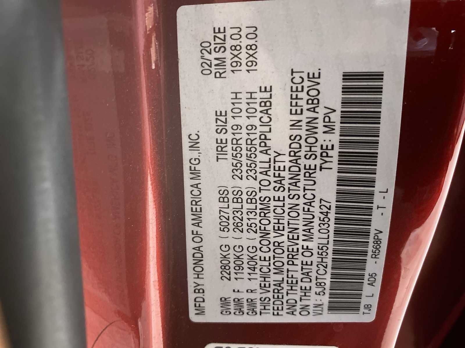 Used 2020 Performance Red Pearl Acura w/Technology Pkg image 48