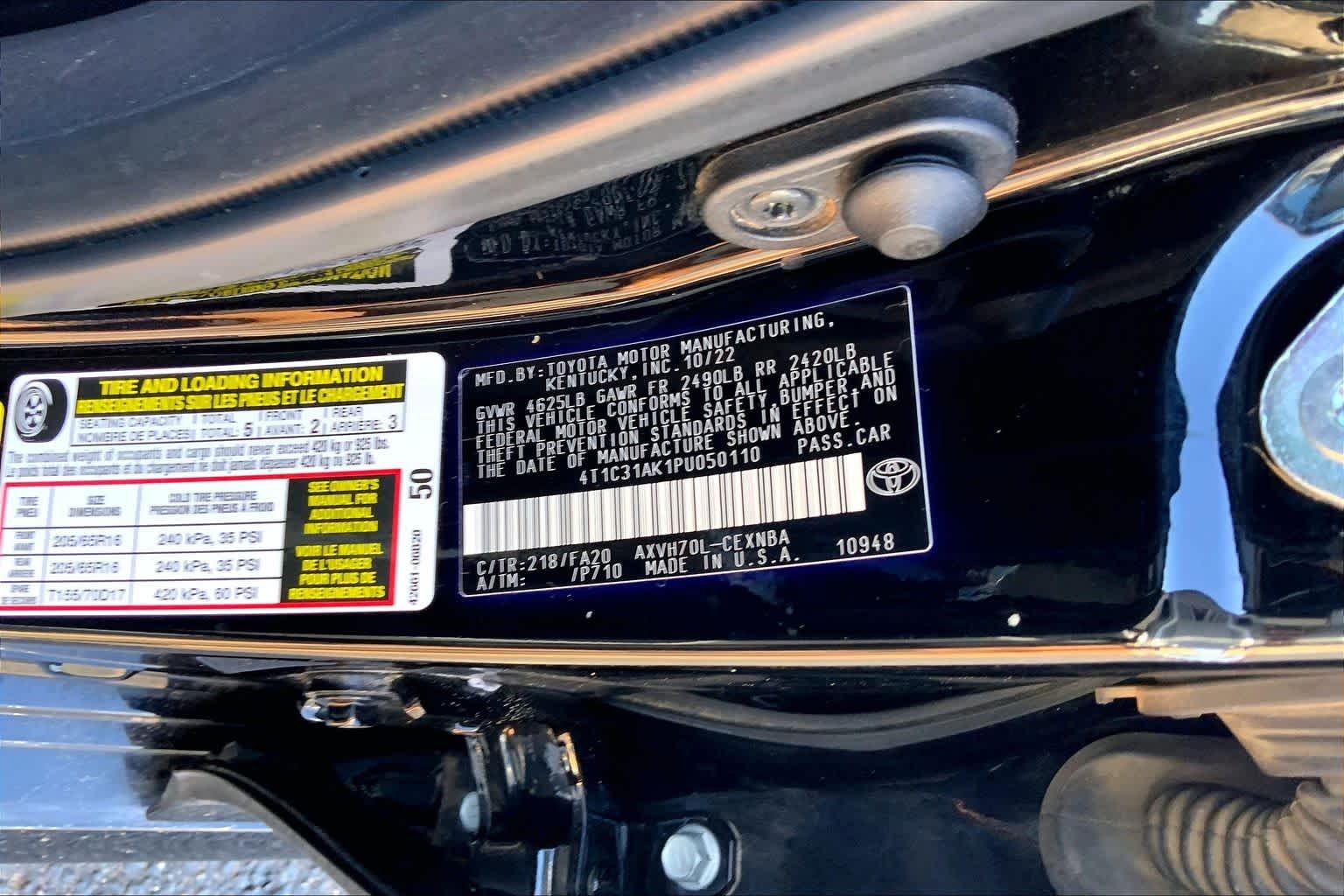 Used 2023 Midnight Black Metallic Toyota Hybrid LE image 37