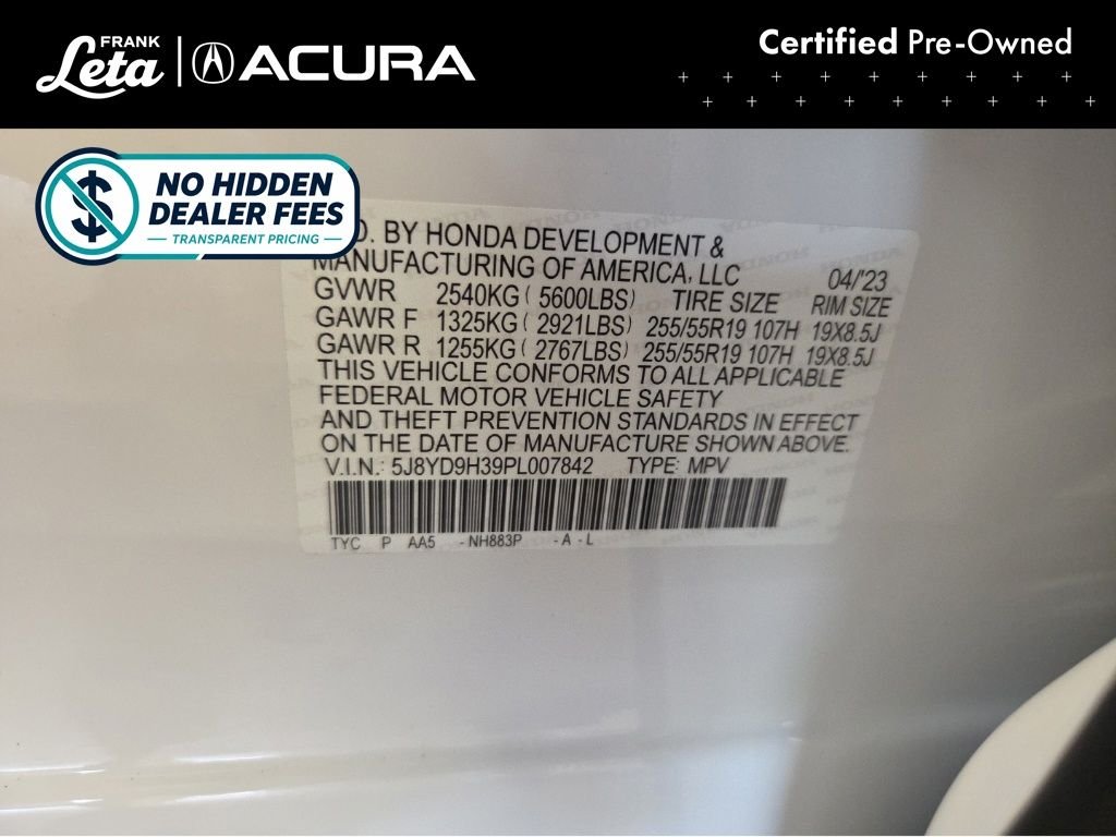 Certified Used 2023 Platinum White Pearl Acura  image 28