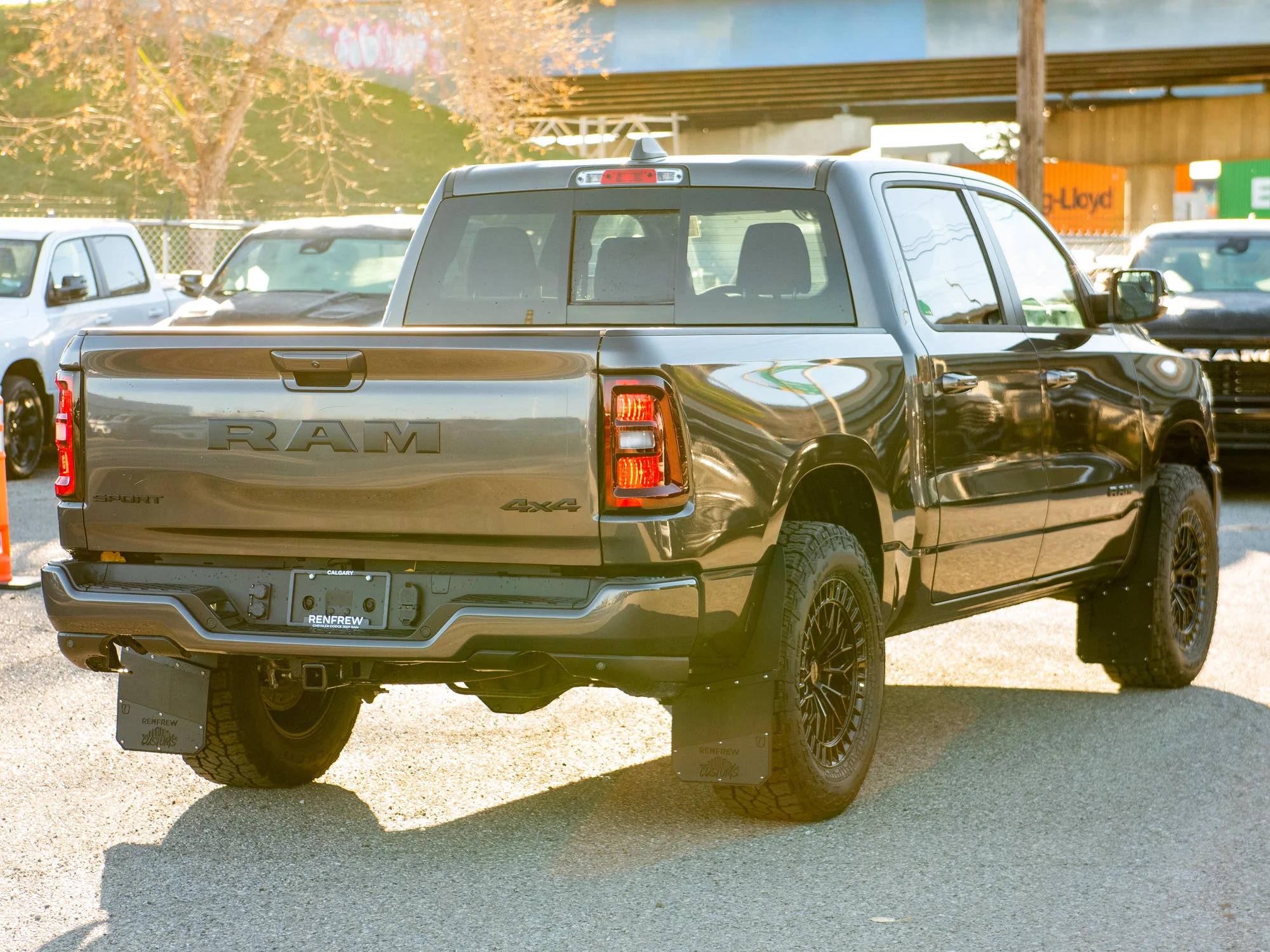 New 2026 Grey RAM Sport Night* Crew Cab 4x4, 35 Inch Tires, Mayhem Wheels, Trigger Industries MudFlaps image 8