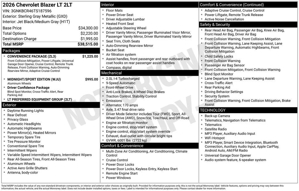 New 2026 Sterling Gray Metallic Chevrolet 2LT image 5