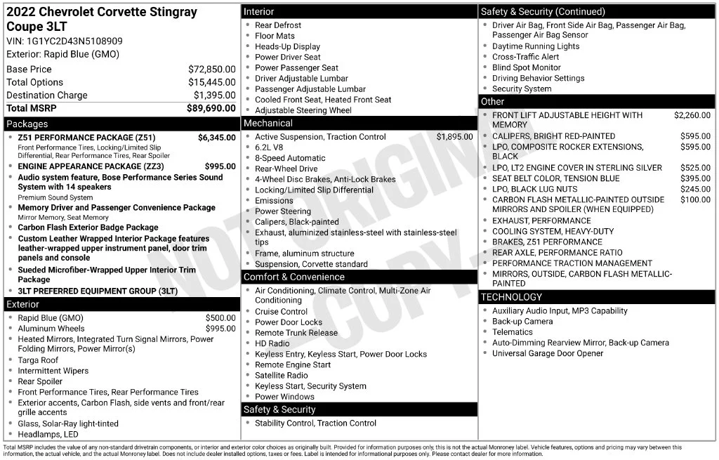 Used 2022 Blue Chevrolet Stingray image 6