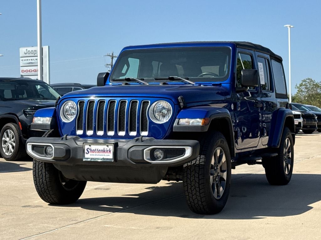 Used 2018 Blue Jeep Unlimited Sahara image 3