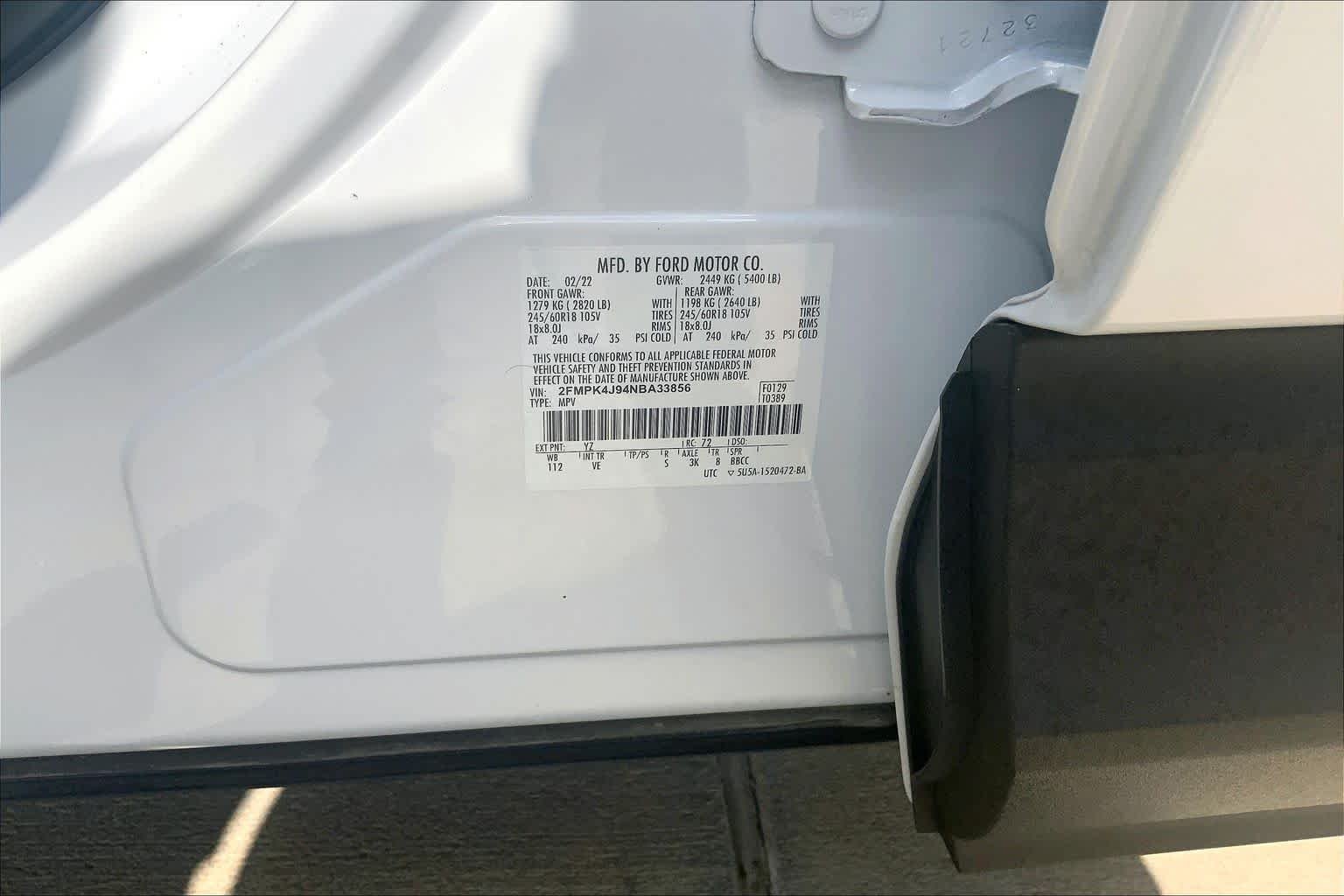 Used 2022 Oxford White Ford SEL image 34