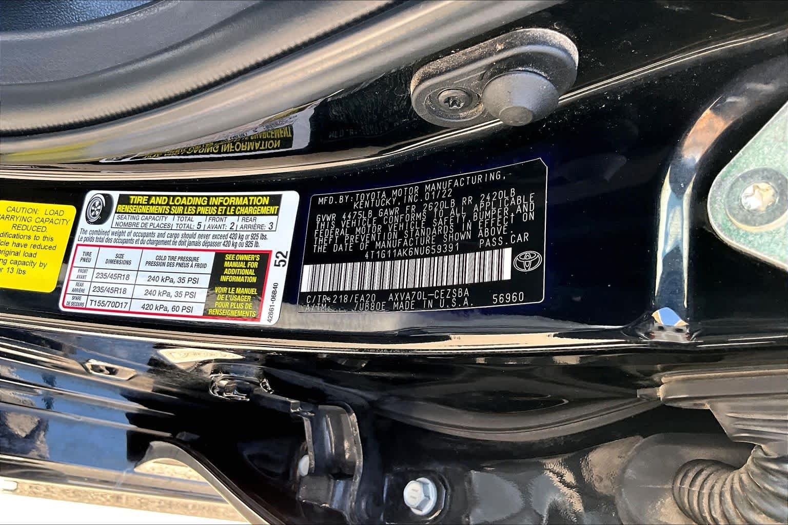 Used 2022 Midnight Black Metallic Toyota SE image 35