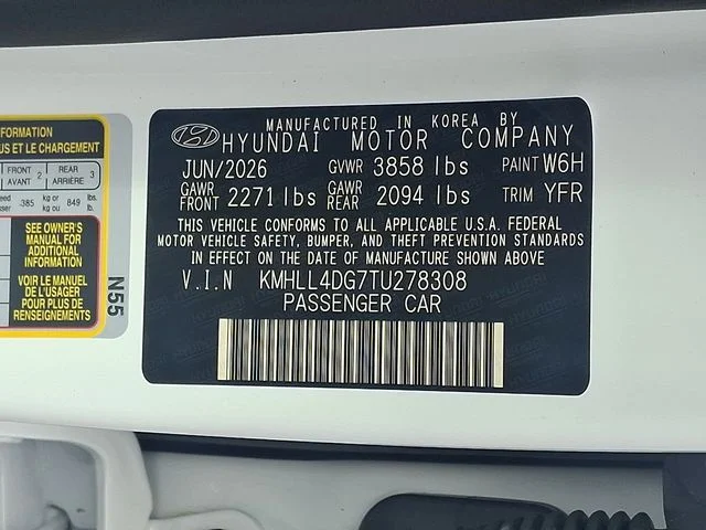 New 2026 White Hyundai SE image 19