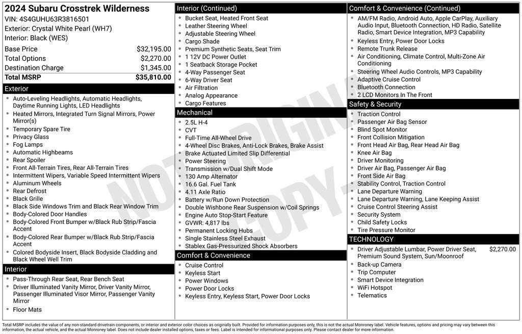 Used 2024 White Subaru Wilderness image 35
