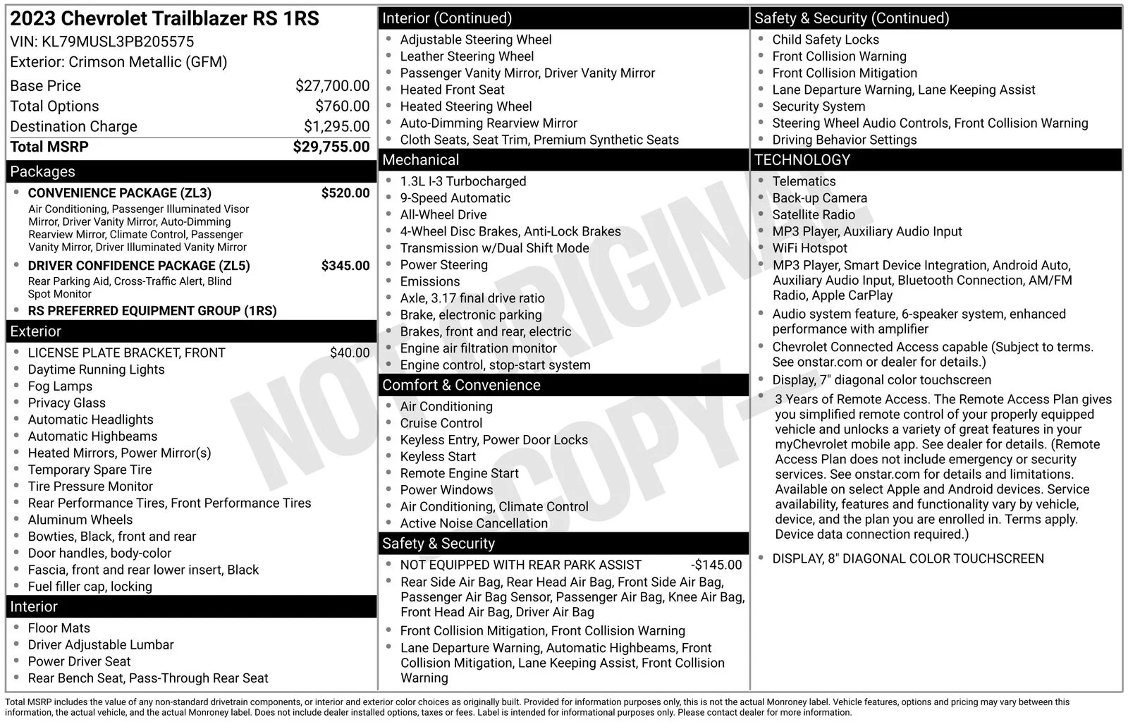 Used 2023 Red Chevrolet RS image 7