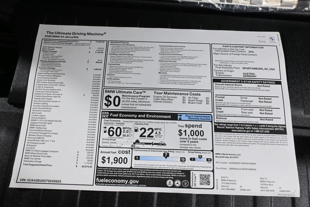 Used 2026 Black BMW xDrive50e image 39