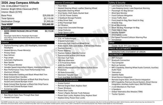 New 2026 White Jeep Latitude image 40