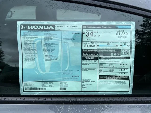 New 2026 Urban Gray Pearl Honda Sport image 30
