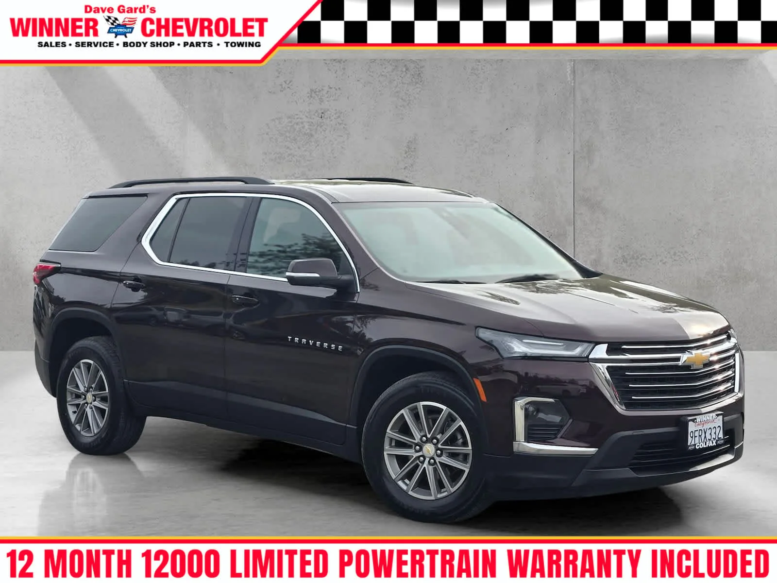 Used 2023 Black Cherry Metallic Chevrolet LT Leather image 1
