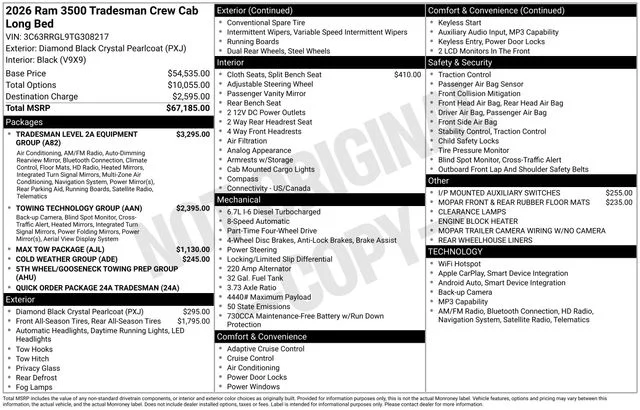New 2026 Diamond Black Crystal Pearl-Coat Exterior Paint RAM Tradesman image 14