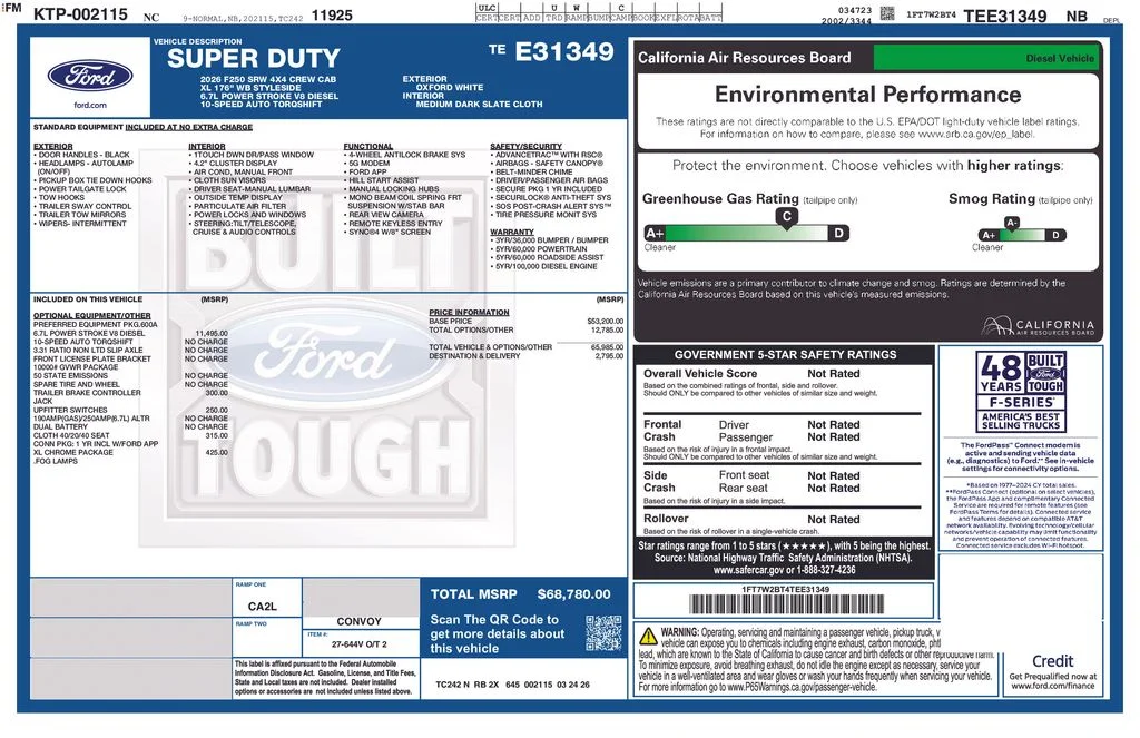 New 2026 Oxford White Ford XL image 7
