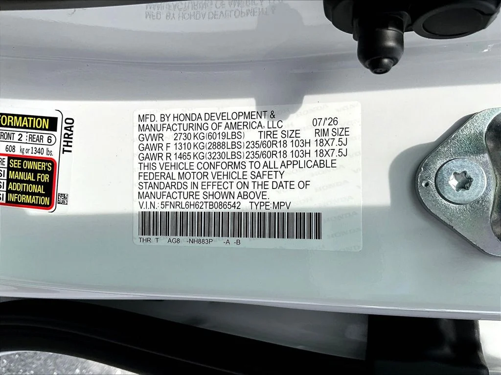 New 2026 Platinum White Pearl Honda EX-L image 23