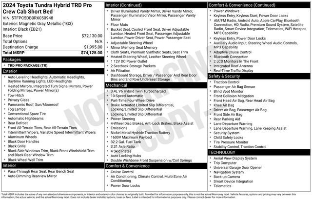 2024 Toyota Tundra TRD Pro Hybrid CrewMax 5.5' Bed's photo